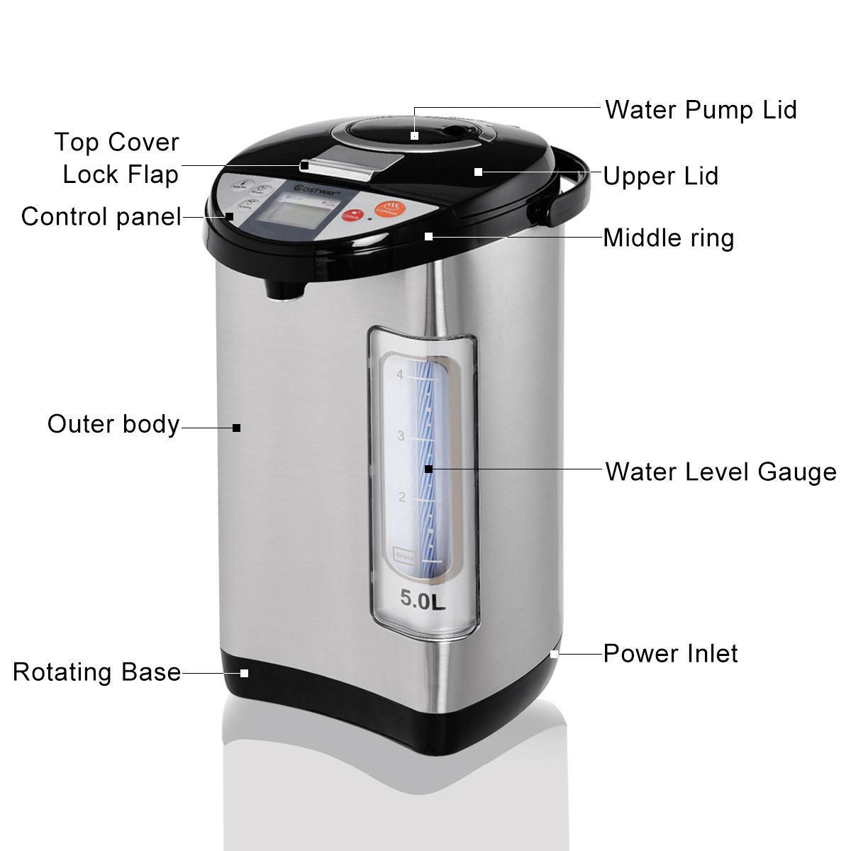 5-liter Electric LCD Water Boiler and Warmer