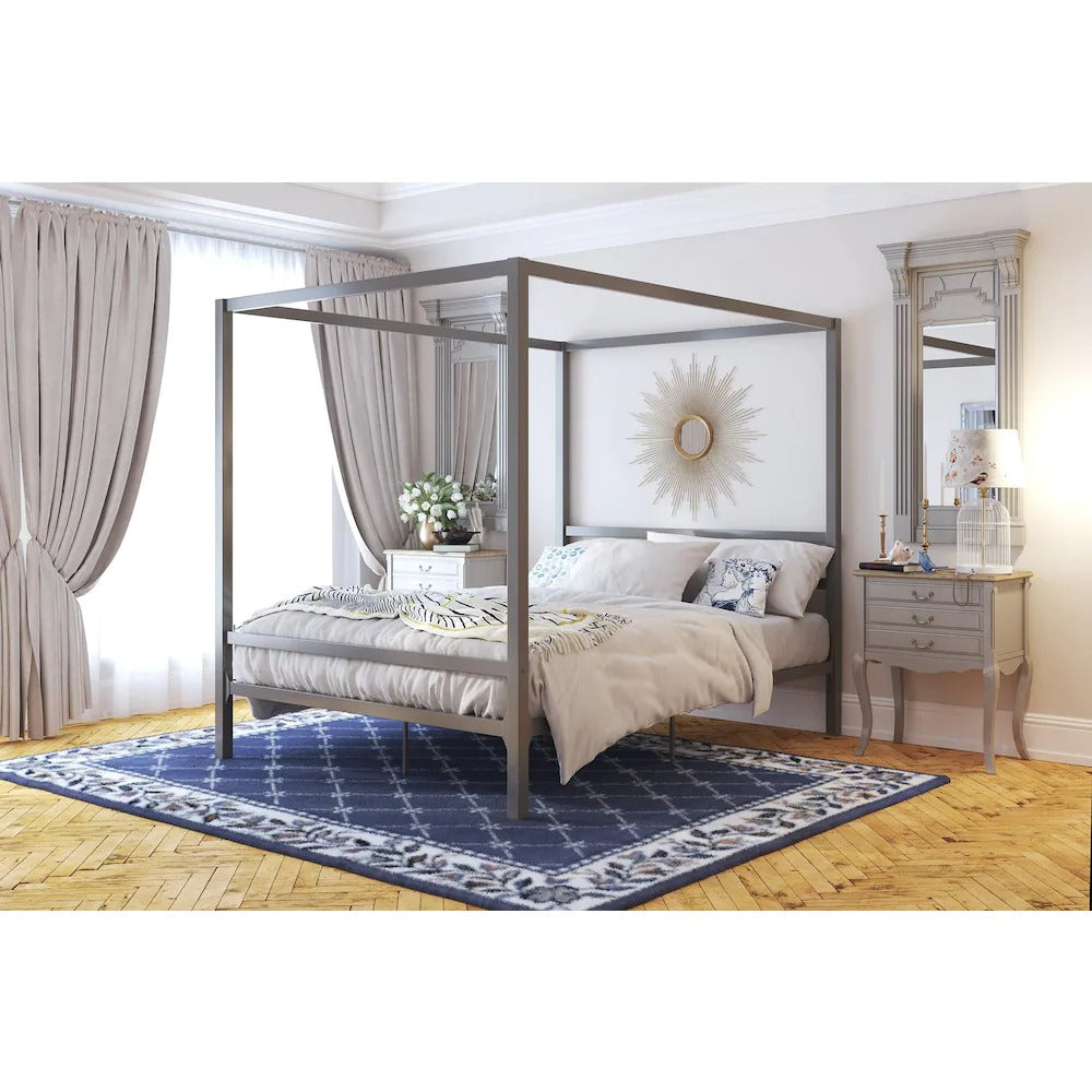 Corgette Modern Canopy Metal Bed - QUEEN -  *SPECIAL*UNASSEMBLED/IN BOX*