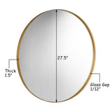 27.5" Modern Metal Wall-Mounted Round Mirror