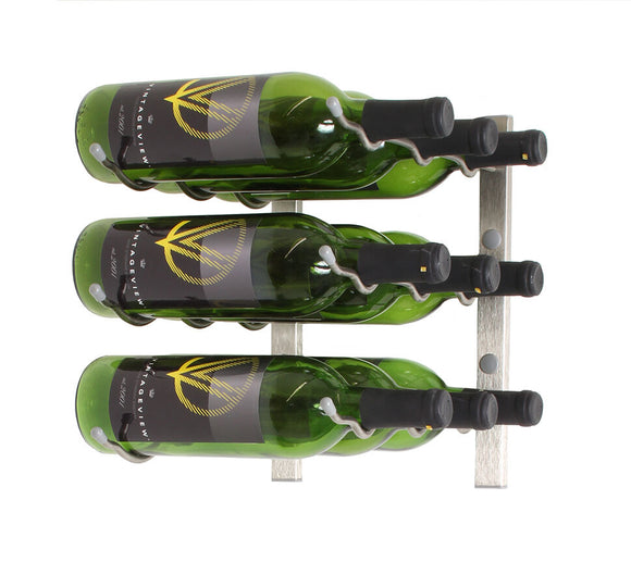 Copy of Brushed Nickel Indurial Wall Mounted Wine Bottle Rack 9 Bottle