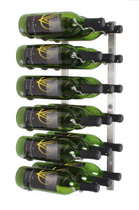 Brushed Nickel Indurial Wall Mounted Wine Bottle Rack 18 Bottle