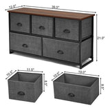 Wood Dresser Storage Unit Side Table Display Organizer - HW65779BK