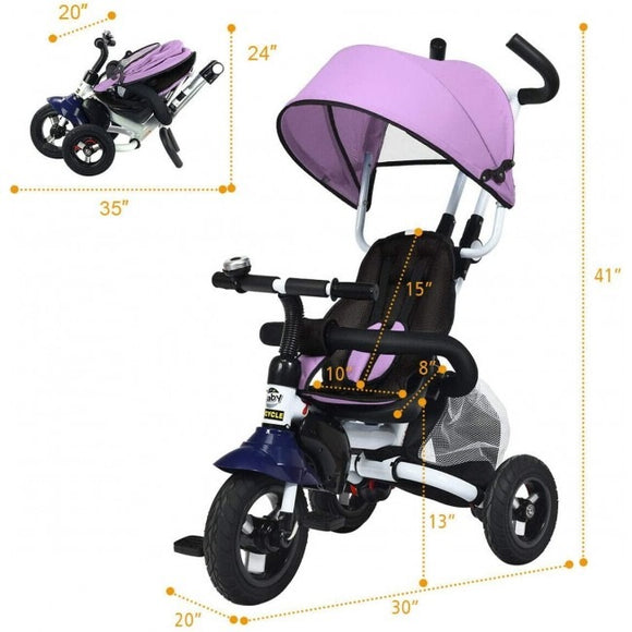 6-In-1 Kids Baby Stroller Tricycle - TY580328PI